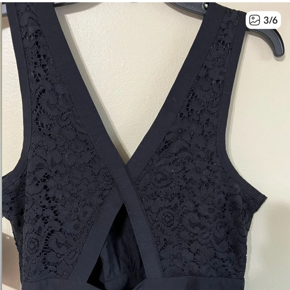 Free People Black Lace Skater Dress